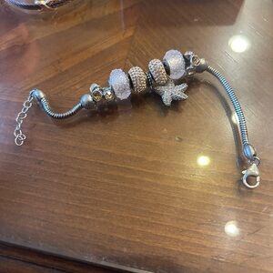 Pink Charm Bracelet with Sparkling Star Charm